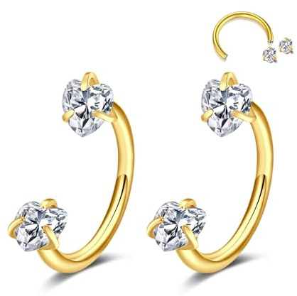 D.Bella Hufeisen Nasenringe Septum Ring 316L Edelstahl CZ Stecker für Lippe Labret Augenbraue Helix Daith Piercing Schmuck für Frauen Männer