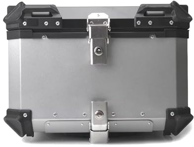 Motorradkoffer Gepäck Topcase für Yamaha BT 1100 Bulldog 2002-2006, Aluminium Wasserdicht Motorrad Heckbox Helmkoffer mit Sicherheitsschloss,SLIVER-45L
