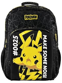 CyP Brands-Pokémon-Schultasche, Rucksack, anpassbar an Kinderwagen, Schulmaterial, Rucksack, Pikachu, Schwarz, offizielles Produkt