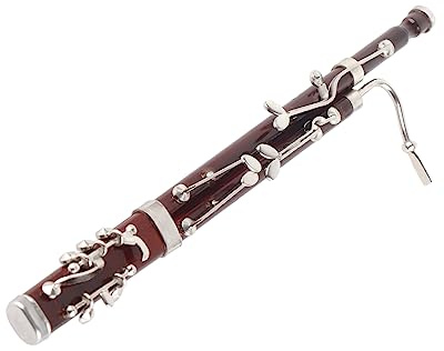 HEEPDD Mini-Fagott-Musikinstrument, Miniatur mit Ständer und Koffer, Holz, 17 cm, Weihnachtsdekoration für zu Hause