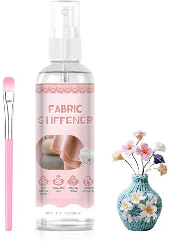 NoxGule Sprühstärke für Gehäkeltes, Fabric Stiffener, Textilhärter, Lang Anhaltender Halt, Schnell Trocknend, Geeignet für Verschiedene Stoffe Wie Baumwolle, Leinen, Spitze, Denim, 100 ml
