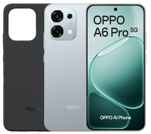 OPPO A6 Pro 5G - Smartphone sbloccato con IA, 8 GB RAM + 256 GB, batteria 6500 mAh, ricarica rapida 80 W, schermo AMOLED 120 Hz, IP69, fotocamera 50 MP AI, Dual SIM, versione spagnola, titanio