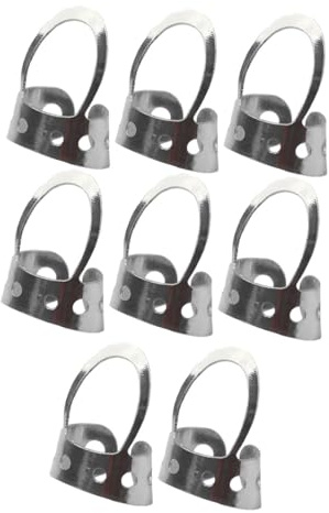 MAGICLULU Verstellbare Daumenplektren Fingerschutz und Langlebiges Gitarren Fingerpick aus Edelstahl in Silber 8 Stück für Banjo und Bass