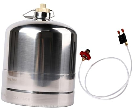 AMSLSIU Bouteille en Acier Inoxydable Vide et Rechargeable pour Le Camping, idéale pour Les grillades, Les réchauds et Autres ustensiles de Cuisine. Facile à remplir et à, 3L