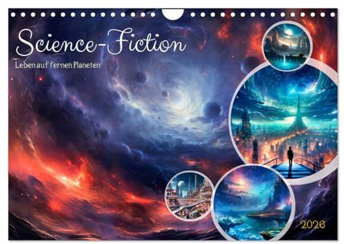 SCIENCE-FICTION Leben auf fernen Planeten (Wandkalender 2026 DIN A4 quer), CALVENDO Monatskalender: Futuristische Szenen aus dem Weltraum (CALVENDO Wissenschaft)