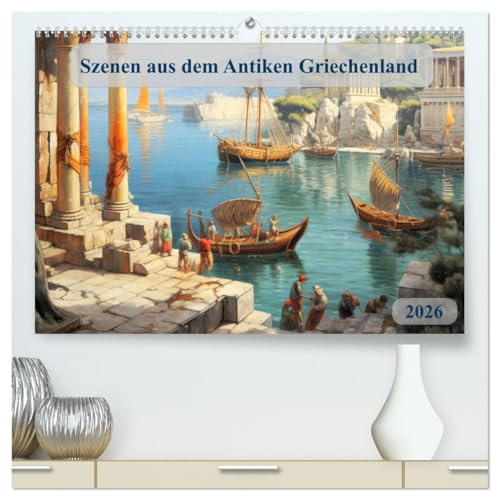 Szenen aus dem Antiken Griechenland (hochwertiger Premium Wandkalender 2026 DIN A2 quer), Kunstdruck in Hochglanz: Lassen sie sich jeden monat von ... Griechenlands mitreißen. (CALVENDO Orte)