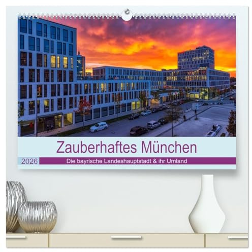 Bezauberndes München - Die bayrische Landeshauptstadt und ihr Umland. (hochwertiger Premium Wandkalender 2026 DIN A2 quer), Kunstdruck in Hochglanz: ... auf ein Kalenderjahr verteilt (CALVENDO Orte)