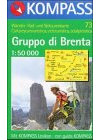 Gruppo di Brenta: Mit Kurzführer und alpinen Skirouten. Dt. /Ital. 1:50000 (KOMPASS Wanderkarte)