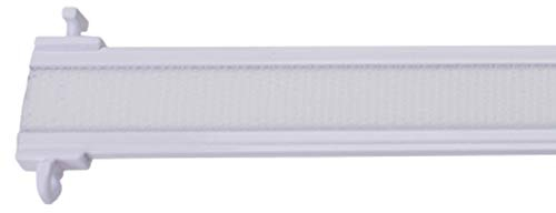 Stylelex Premium Paneelwagen mit Klettband - kürzbar - mit Universal-T-Gleitern für 4 & 6 mm Läufe - weiß aus Aluminium - mit eingefalztem Klettband (100 cm)