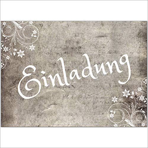 10 x Einladungskarten und 10 Umschläge im Set für jeden Anlass/Vintage Shabby Chic/Einladung Geburtstag/Party/Einweihung/Feier/Geburtstagseinladungen Din A6