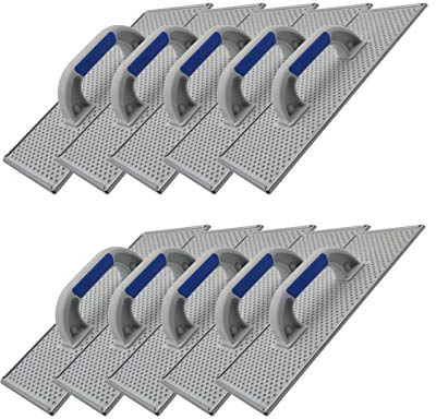 10er Set DEWEPRO® WDVS + Porenbeton Schleifbrett - Raspelbrett mit verzinktem Stahlblech-Raspelbelag - 380x160mm - Handschleifer - Egalisierungsbrett