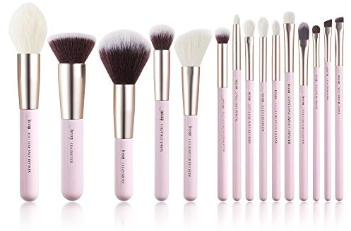 Jessup Pinselset 15 Stk Makeup Pinsel Set Kosmetik Schminkpinsel Augen Gesichts Pinsel Puder Lidschatten Eyeliner Concealer Synthetische Haare Holzgriff T293