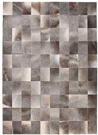 Große Kuhfell Teppiche Patchwork Braun und Grau kuhfell Decke Deko Kuhhaut Teppiche for Wohnzimmer Schlafzimmer Kinder-Zimmer Modern Design Home Decor