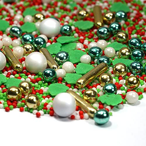 Streusel Santa Claus Mix grün rot gold 180g von STREUSEL GLÜCK Weihnachten Zuckerstreusel Sprinkles perfekt für Weihnachten Plätzchen Torte Kuchen Cupcakes Muffins Cakepops