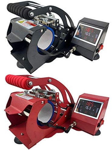 Mug Heat Press Machine ST-130 Sublimation Printing for 6oz,11oz,12 & 17oz Latte (Red)
