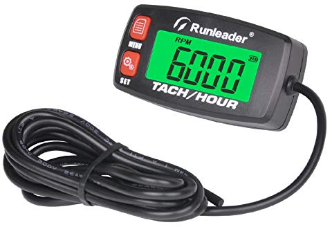 Runleader Digitaler Motorbetriebsstundenzähler, Wartungserinnerung, Drehzahlmesser für Aufsitzrasenmäher Traktor Generator Schneemobilkompressor und gasbetriebene Geräte