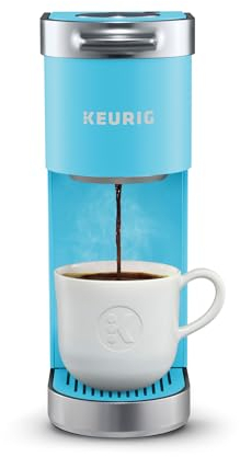 Keurig K-Mini Plus Single Serve K-Cup Pod Coffee Maker, with 6 to 12oz Brew Size, Stores up to 9 K-Cup Pods, Travel Mug Friendly, 1500 watts, Cool Aqua