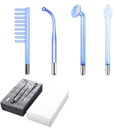 Elitzia High Frequency Facial Device Component Electrotherapy Stick Tube 4Pcs Electrode Wand Glass Tube for Skin Care Acne Treatment Skin Tightening Wrinkle Removal ETS704
