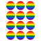 12 Stück Aufkleber Regenbogen Gay Flagge Rund 4 cm | Schwul Lesbisch LGBTQ | wetterfest & UV Schutz | Set