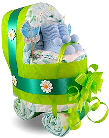 Windeltorte Kinderwagen Für Ein Kind Grün