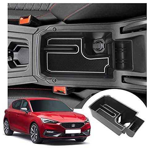 LFOTPP Formentor Mittelkonsole Aufbewahrungsbox, Auto Zubehör Armlehne Organizer Mittelarmlehne Handschuhfach (Weiß)
