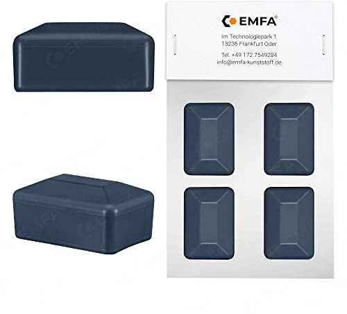 EMFA Zaunpfahlkappe rechteckig 60x40 mm Anthrazit 4 Stück Pfostenkappen Kunststoff Abdeckkappen Zaunkappen