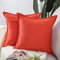 Madizz 2er Set kurzen Chenille Zierkissenbezüge weicher dekorativer Kissenbezug für Sofa, Schlafzimmer Kissenhülle Rötlich orange 50x50 cm Quadrat
