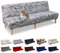 Lydevo Sofabezug ohne Armlehnen 3 Sitzer Sofabettüberzug Stretch Armlehne Sofabettüberzug Sofabezug Armlos Clic Clac Elastisch Couchbezug Futon für Klappcouch ohne Armlehnen，Graue Blume