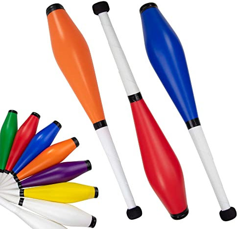 Juggle Dream Trainer Street Malabares Club Juego de 3 grandes palos de entrenador, juego de malabares para principiantes y malabares avanzados (azul, naranja, rojo)