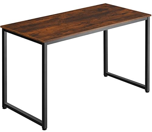 TecTake® Table de Bureau Design Industriel en Bois MDF & Acier Bureau Ergonomique 120x59x76,5cm Bureaux Informatique Bureaux Ordinateur Teletravail - Bois foncé Industriel Rustique