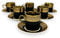 Luxus Gold Espressotassen 12 TLG für 6 Personen Tassen + Untertassen 60 Ml Mäander Stil mit Geschenkverpackung