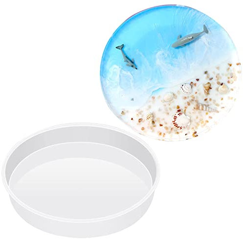 Fuerlun Große Harzformen, 35,6 cm, runde Silikonformen für Tisch, runder Hocker, Epoxidharz-Gussformen für großes Tablett, Uhr, Harzkunst, Geschenke