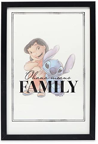 Open Road Brands Lilo und Stitch Wandkunst – Ohana Means Family, Cartoon Wandbild für Kinderzimmer oder Spielzimmer