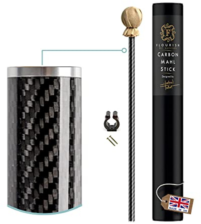 Flourish art materials 16'' CARBON FIBRE MAHL STICK- 3x lighter than most aluminium mahl sticks. Made in the UK. 7 year UK manufacturers warranty included. (1 piece MINI- 42cm)