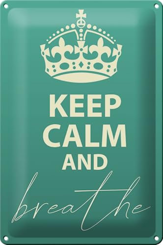 FEMER Blechschild Spruch 20x30cm Keep Calm and Breath