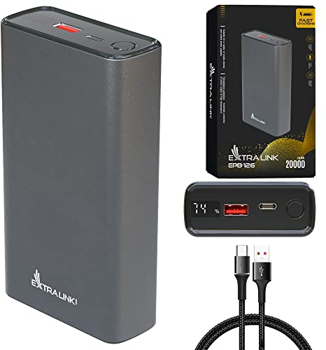 Powerbank 20000mAh Powerbank Schnellladefunktion bis zu 45W PD Power Bank USB C 20000mAh Robustes Gehäuse Lithium-Polymer-Akku Fast Charge Digitale Anzeige Externe Handyakkus