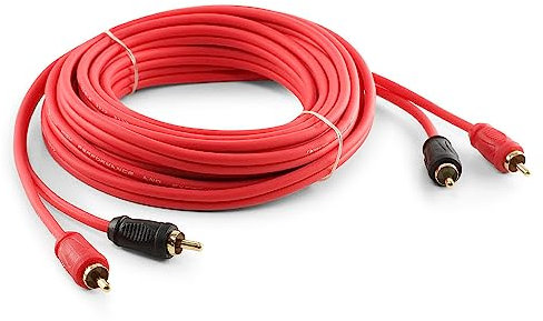 Nakamichi RCA Cable de cobre libre de oxígeno (OFC) 2 macho a 2 macho Audio Estéreo Subwoofer Cable auxiliar para cine en casa Amplificador Sistemas de alta fidelidad Altavoces de coche Receptor 7m