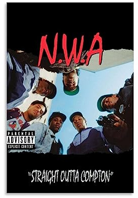 NWA Poster Straight Outta Compton Album Cover Poster für Schlafzimmer, ästhetische Leinwandkunst, Wanddekoration, 30 x 45 cm