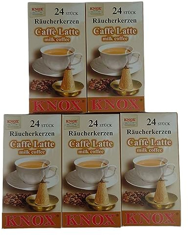 Set 5 x24 Räucherkerzen Knox (Größe M) Weihnachtliche Gewürze/Mischungen/Klassisch Herb/Exotisch (Kaffee Latte 013270)