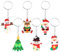 Porte-clés Noël, 6 Pcs Thème Noël Porte-clés, PVC Mousqueton de Noël pour Décorations de Sac et Cadeau Auto