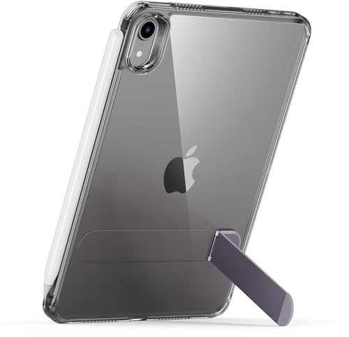 ESR Coque pour iPad Mini 7, 7e/6e Génération (2024/2021), Support Boost, 8,3 Pouces, 3 Modes de Support, Fin et Léger, Anti Jaunissement, étui iPad Mini, Noir Transparent