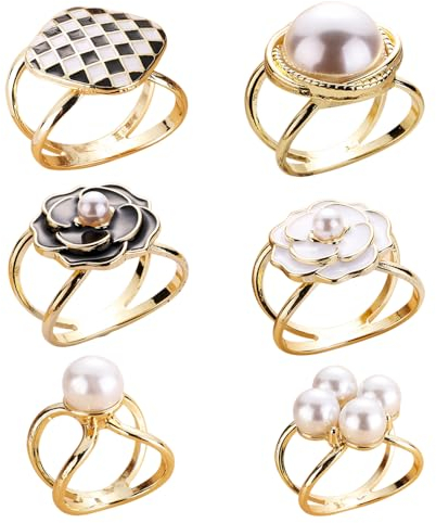 Vasemele 6 Stücke Schalring Clip Tuchring Goldene Schalschnalle Schal Verschluss Ring Schal Clip Schnalle Schal Ring Clip Modisch Schal Clip Schal Verschluss Ring Schalring Clip Schal Ringe Broschen