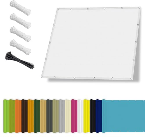 Sonnensegel wasserdicht 2x2M,Sonnenschutz- und Wetterschutz-Markise, UV-Schutz Schattiernetz mit Ösen und Kordel für Garten und Terrasse-Weiß