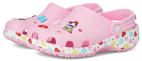 Crocs Unisex-Child Kids' Disney Clog | Mickey Minnie Mouse Shoes, Pink/Minnie Jibbitz, 13 UK Child