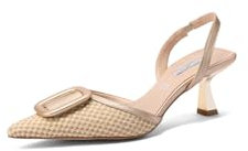 QUEEN HELENA Décolleté con Tacco Basso Scarpe Eleganti Donna K3343 (Oro, Sistema Taglie Calzature EU, Adulto, Donna, Numero, Media, 39)