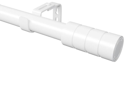 Gardinenstange Weiß Vorhangstange Ausziehbar Gardinenstangen Curtain Rod mit Verstellbaren Halterungen für Wohnzimmer, Schlafzimmer, Ø25mm, 60-165cm(Weiß)