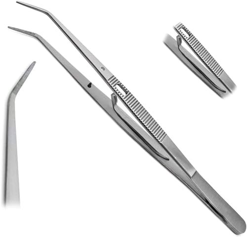 Slite Tech Instruments Profi Chirurgische Pinzette - Hochwertige Anatomische Zange für Medizinische Versorgung, Zahnmedizin, Naht & Operationen - Zuverlässige Chirurgische Zange(Self Lock tweezer)
