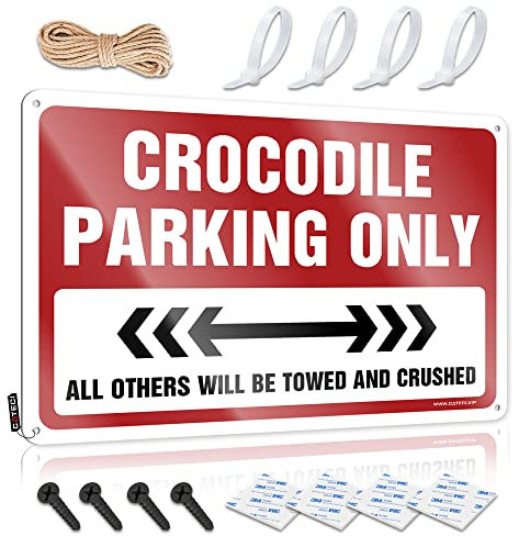 Lustiges Schlafzimmer-Dekor, Krokodil-Parking-Only-Blechschild, lustiges Hausschild, lustige Hausbar-Schilder, 30 x 40 cm