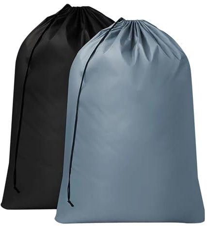 2 Stücke wäschesack Reise 60 x 90 cm,120L wäschesack reise,Mit Kordelzugverschluss wäschesack wohnmobil,wäschesack groß,Faltbar,(schwarz und grau).