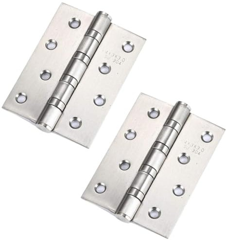 2 Stück Edelstahl türscharniere, Türscharniere für Holztüren, Silber Edelstahl Scharniere Scharnier, für Massive Türen Gartentor Innen Außen (100x70x10.6 mm)